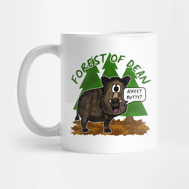 Forest Of Dean Wild Boar Funny Gloucestershire by doodlerob